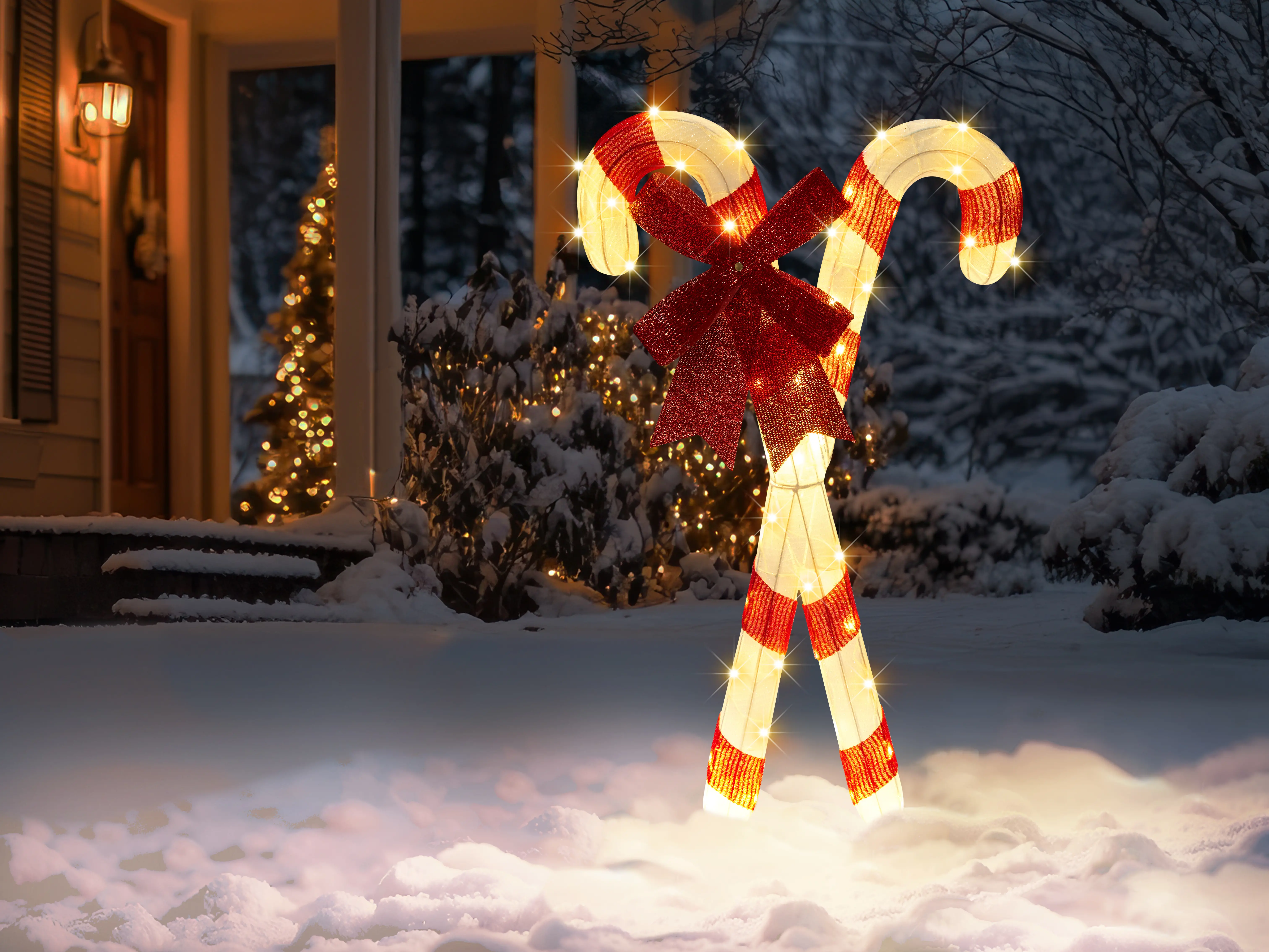 Buitendecoratie LED OLASVIK 90 cm Wit Rood