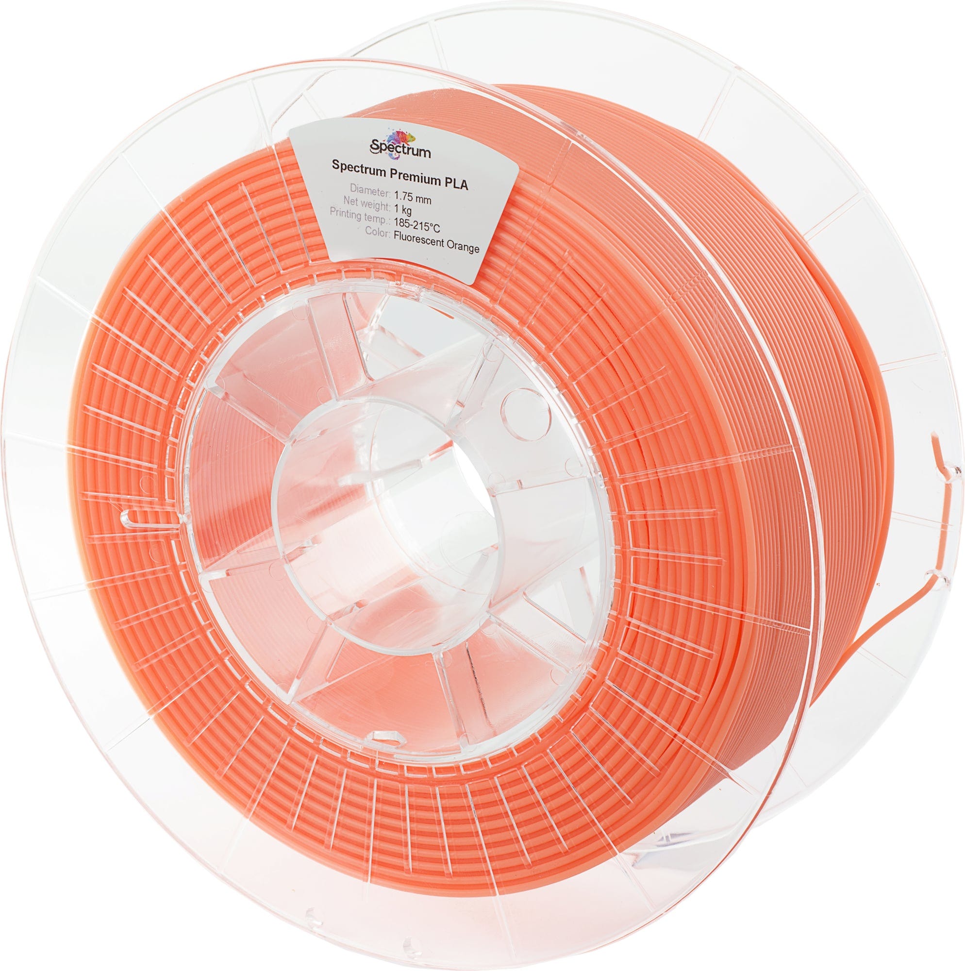 Spectrum  PLA Premium Fluorescent Orange, 1,75 mm / 1000 g    Verzugsfreies PLA in guter Qualität