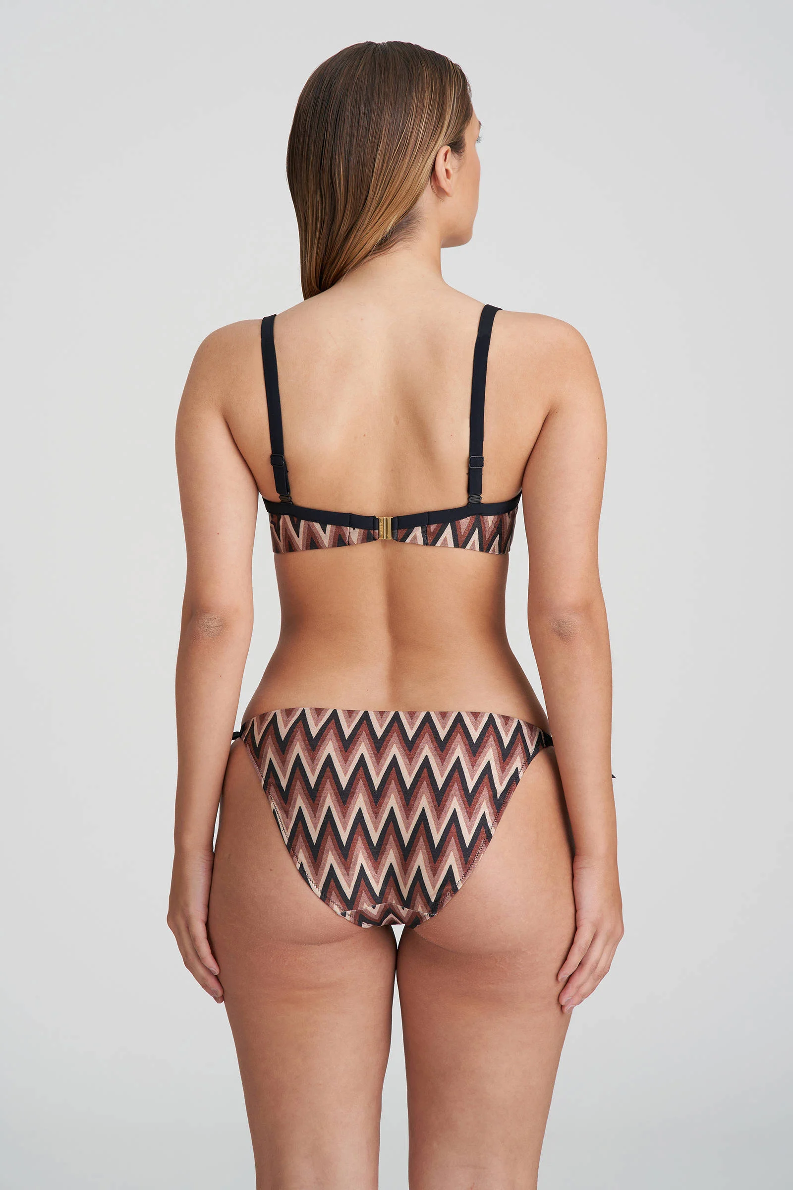 Marie Jo strik bikinibroekje Su Ana met lurex bruin/zwart