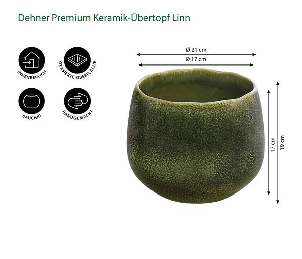 Dehner Keramik-Übertopf Linn, bauchig,