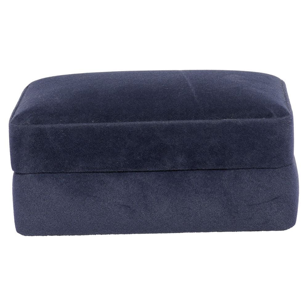 Boîte décorative en velours bleu marine