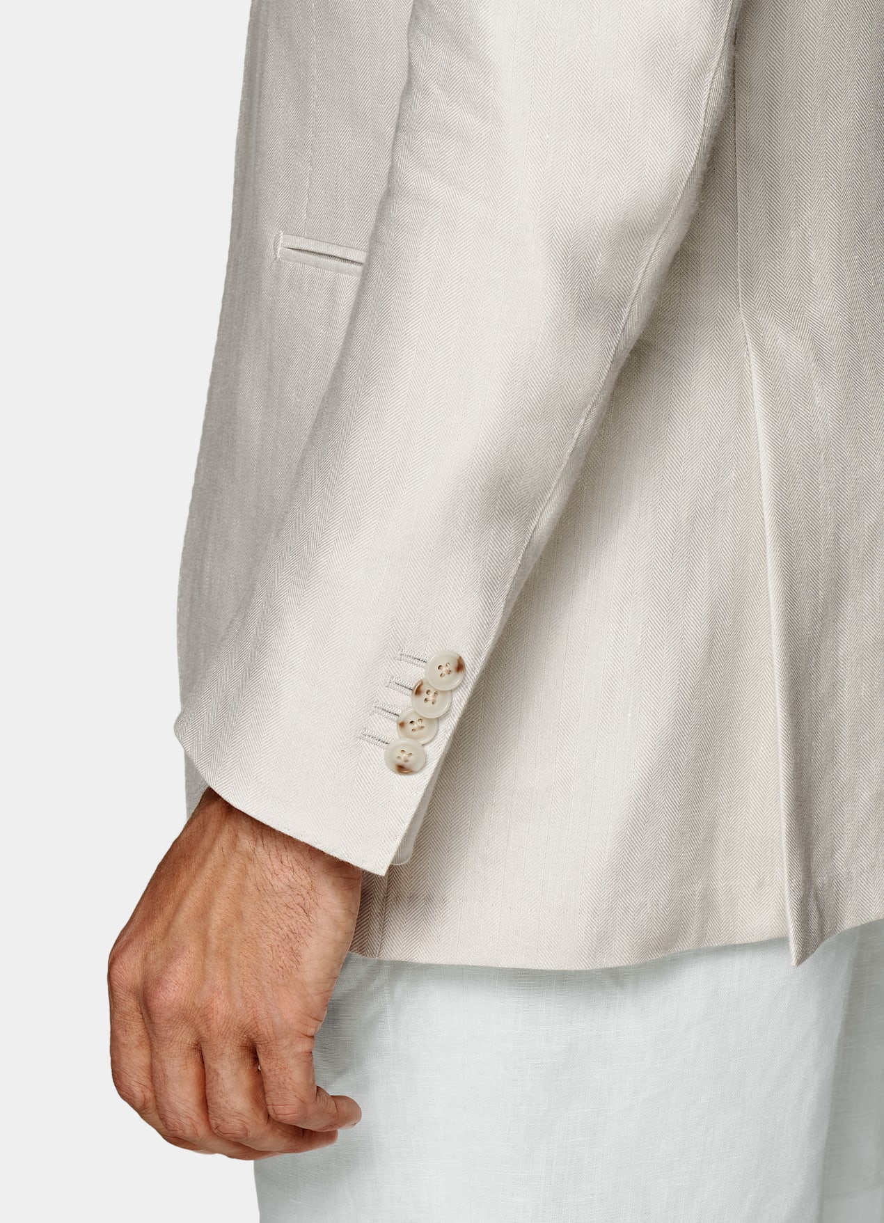 Blazer Roma coupe Relaxed sable à chevrons