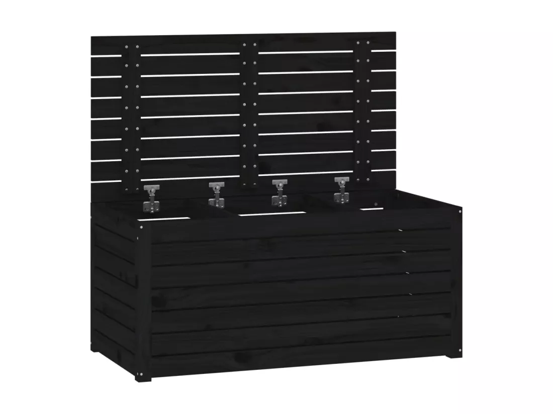 Boîte de jardin noir 101x50,5x46,5 cm bois massif de pin