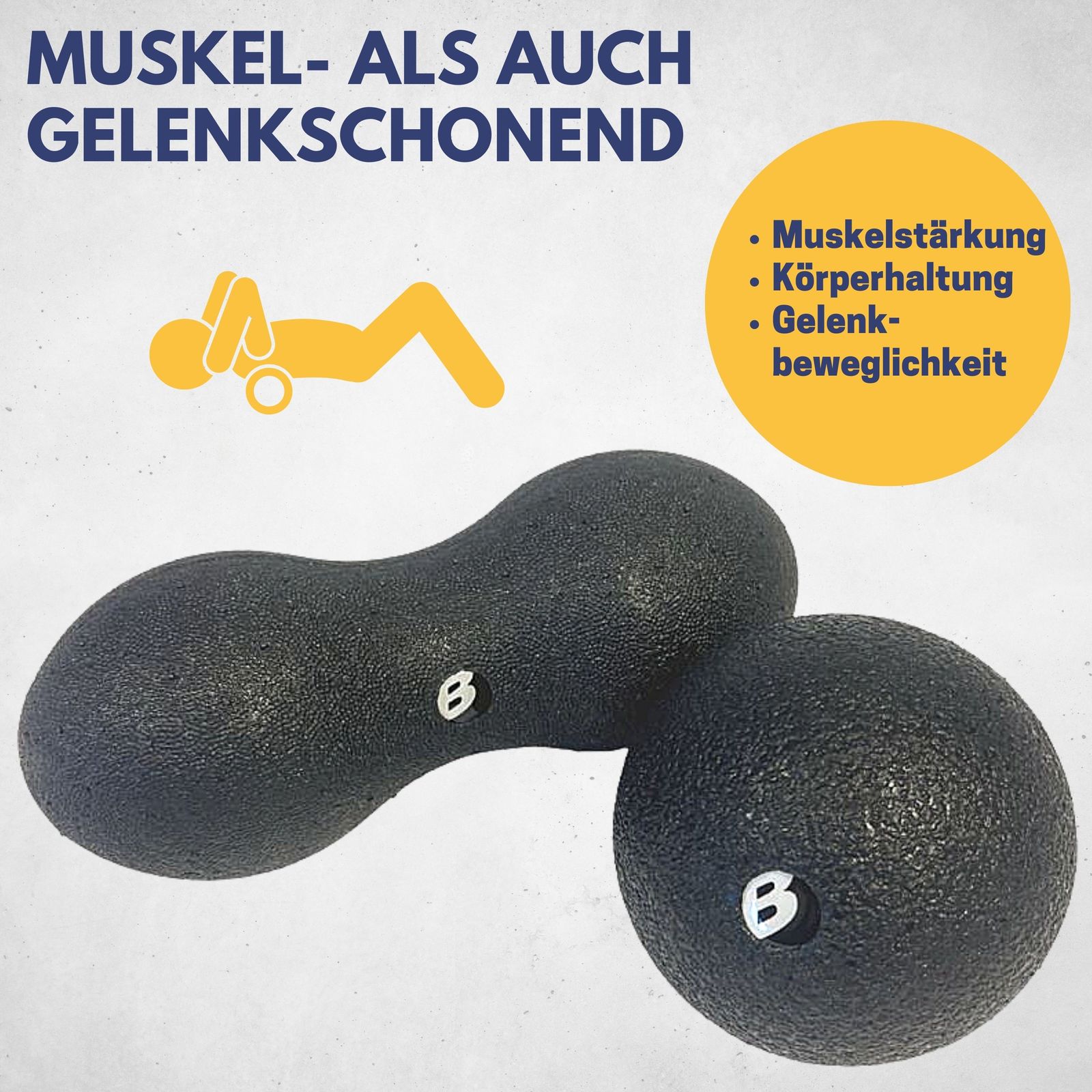 Best Sporting Massage Ball Set - Faszienbälle I 1x Faszien Ball für die punktuelle Selbstmassage I 1x Faszien Duo Ball für die Massage größerer Muskelbereiche I Extrem robust