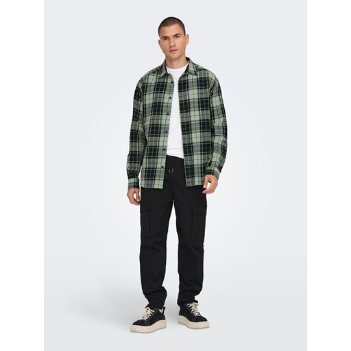 ONLY & Sons Check Print Skjorte, Chinois Green, M