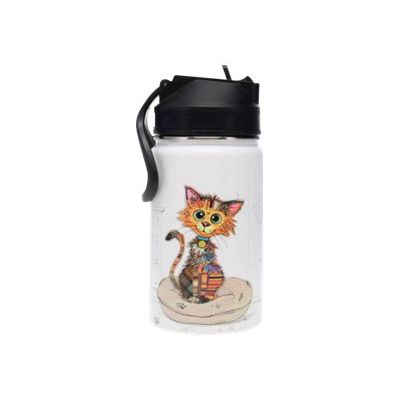 Kiub Kook - Gourde avec paille - 350 ml - chat mignon
