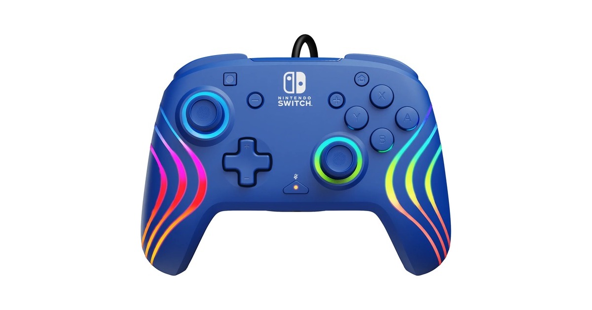 PDPWired Controller - Afterglow Wave  (Blauw, Nintendo Switch, Nintendo Switch - OLED)