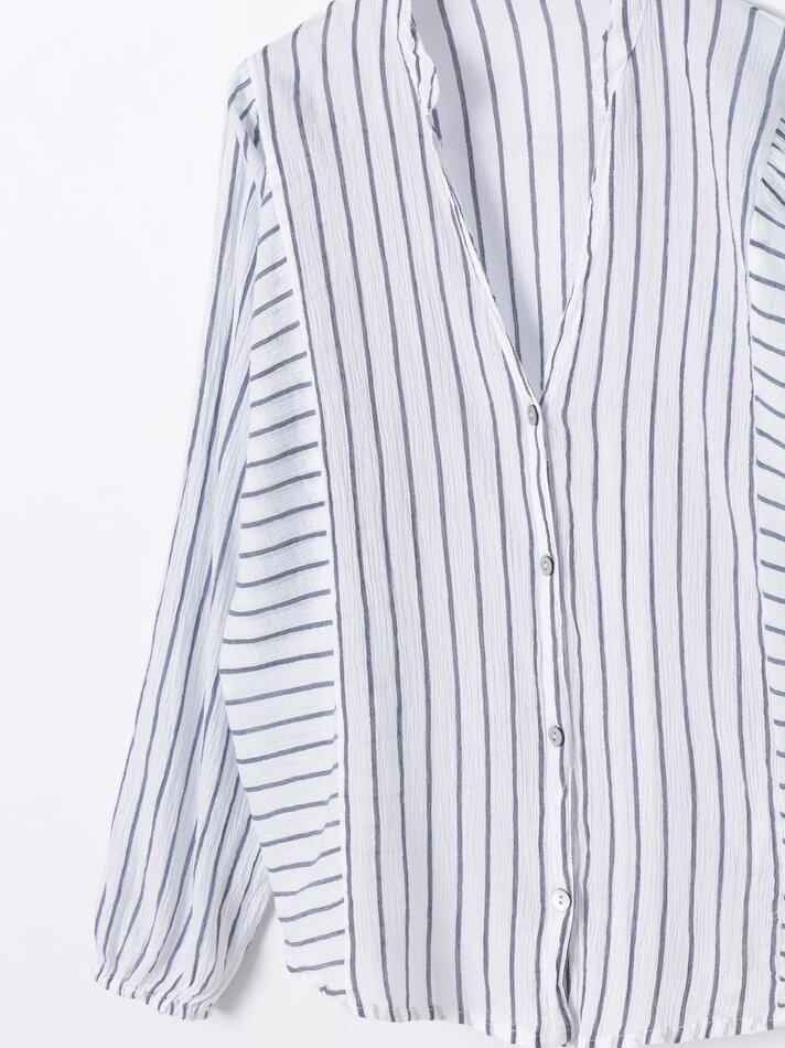 Camisa listrada de manga comprida - Listras
