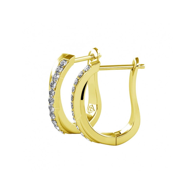 Boucles d'oreilles Criss - Doré et Cristal