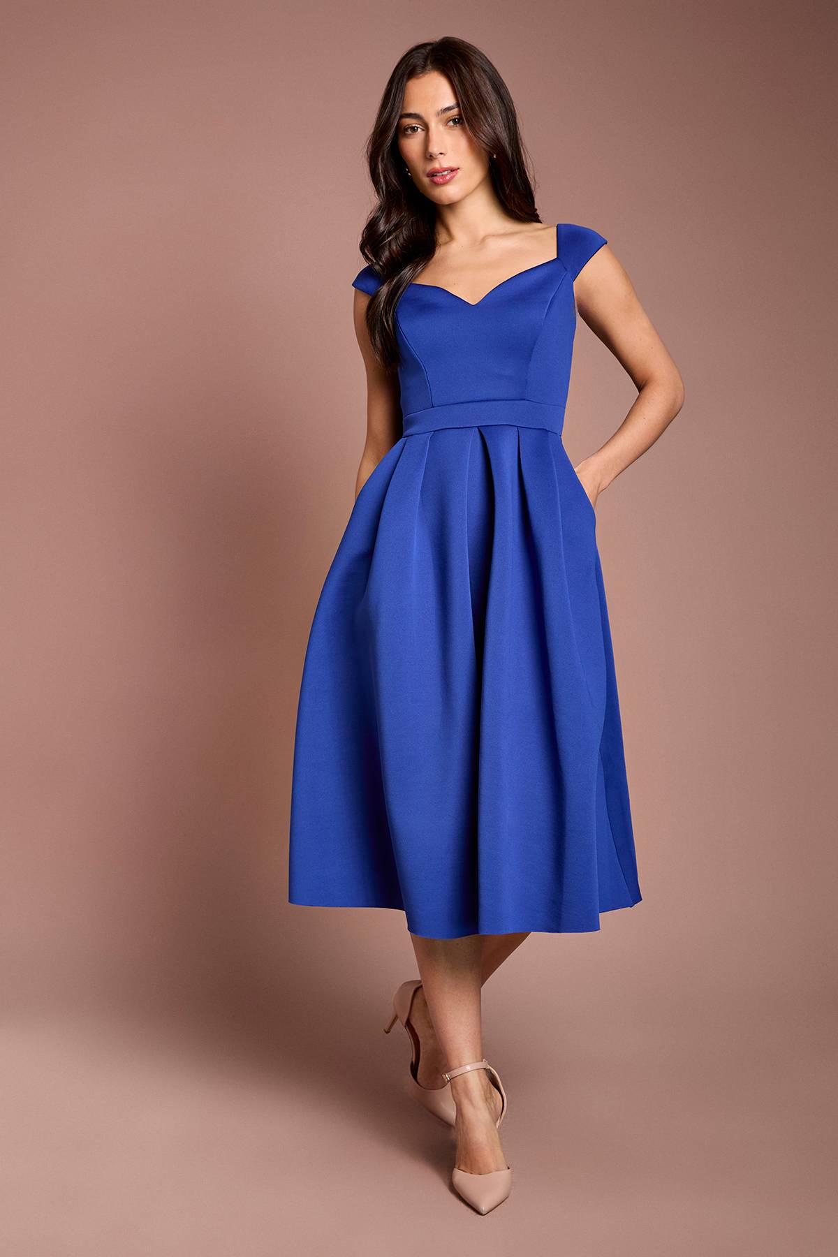 Coast Robe Midi En Scuba À Encolure Cœur