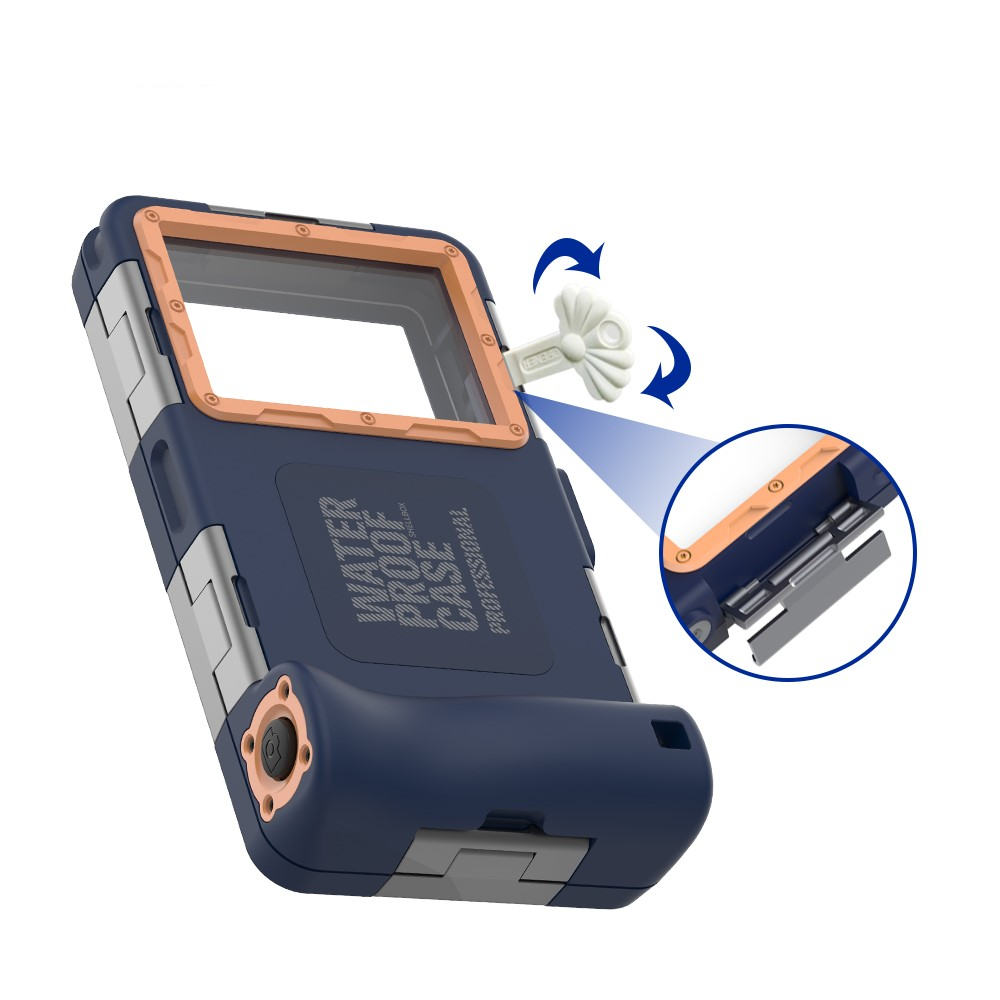 (15m) Unterwasser Taucher Schutz Hülle Wasserfestes Case für iPhone / Samsung - Blau / Orange
