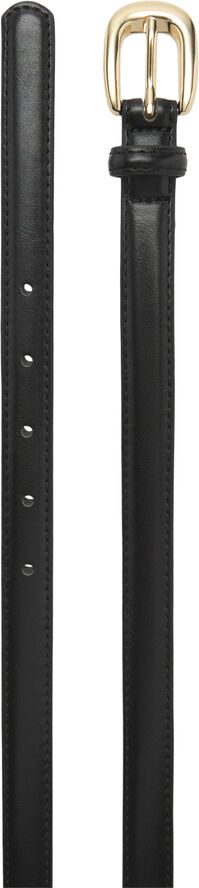 MANGO Buckle skinny belt Black