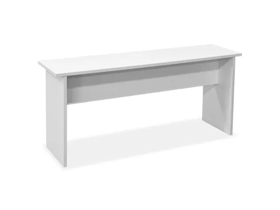 Table de salle à manger et bancs 3 pcs Bois d'ingénierie Blanc