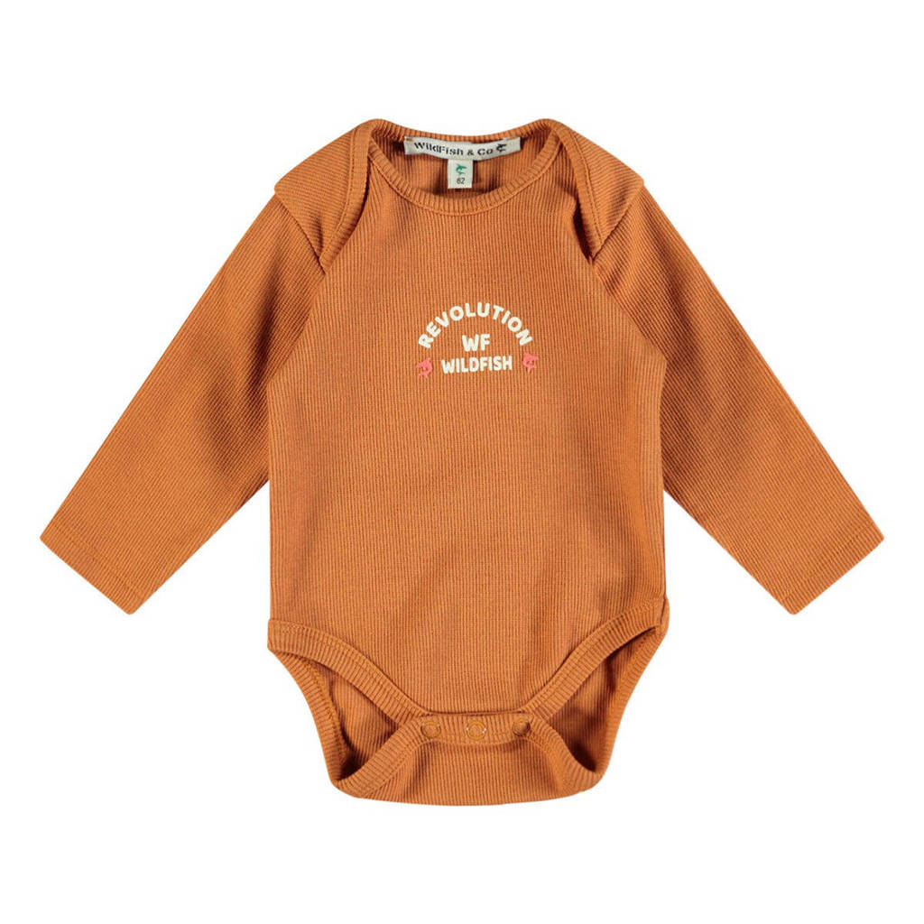 Wildfish romper met printopdruk oranjebruin