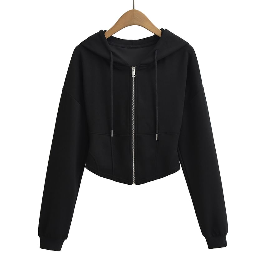 Asiris - Effen asymmetrische hoodie met rits
