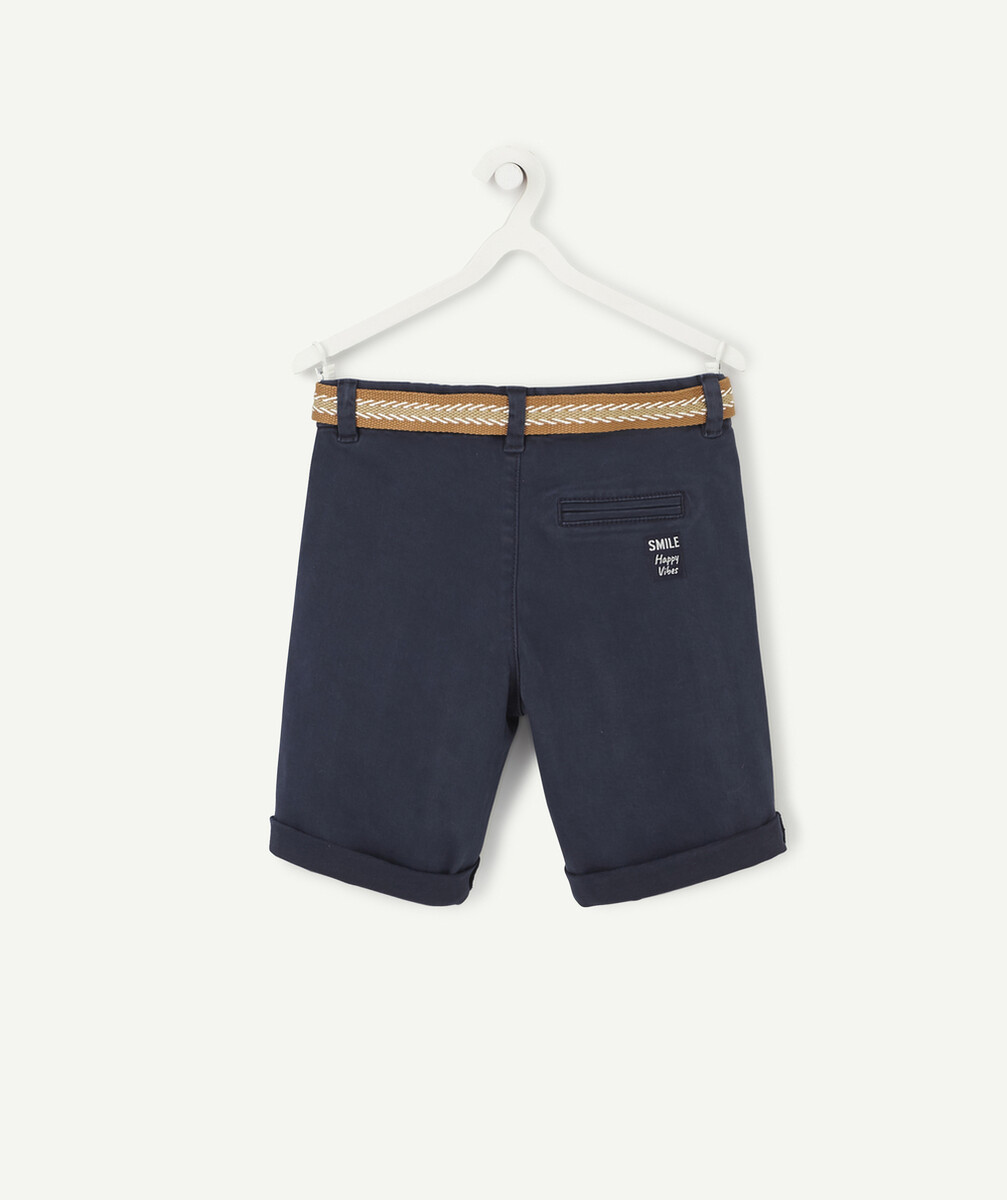 LE SHORT CHINO MARINE AVEC SA CEINTURE CAMEL