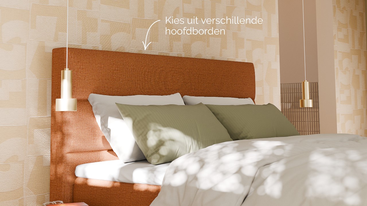 Elektrische boxspring Mica - Soft touch terracotta