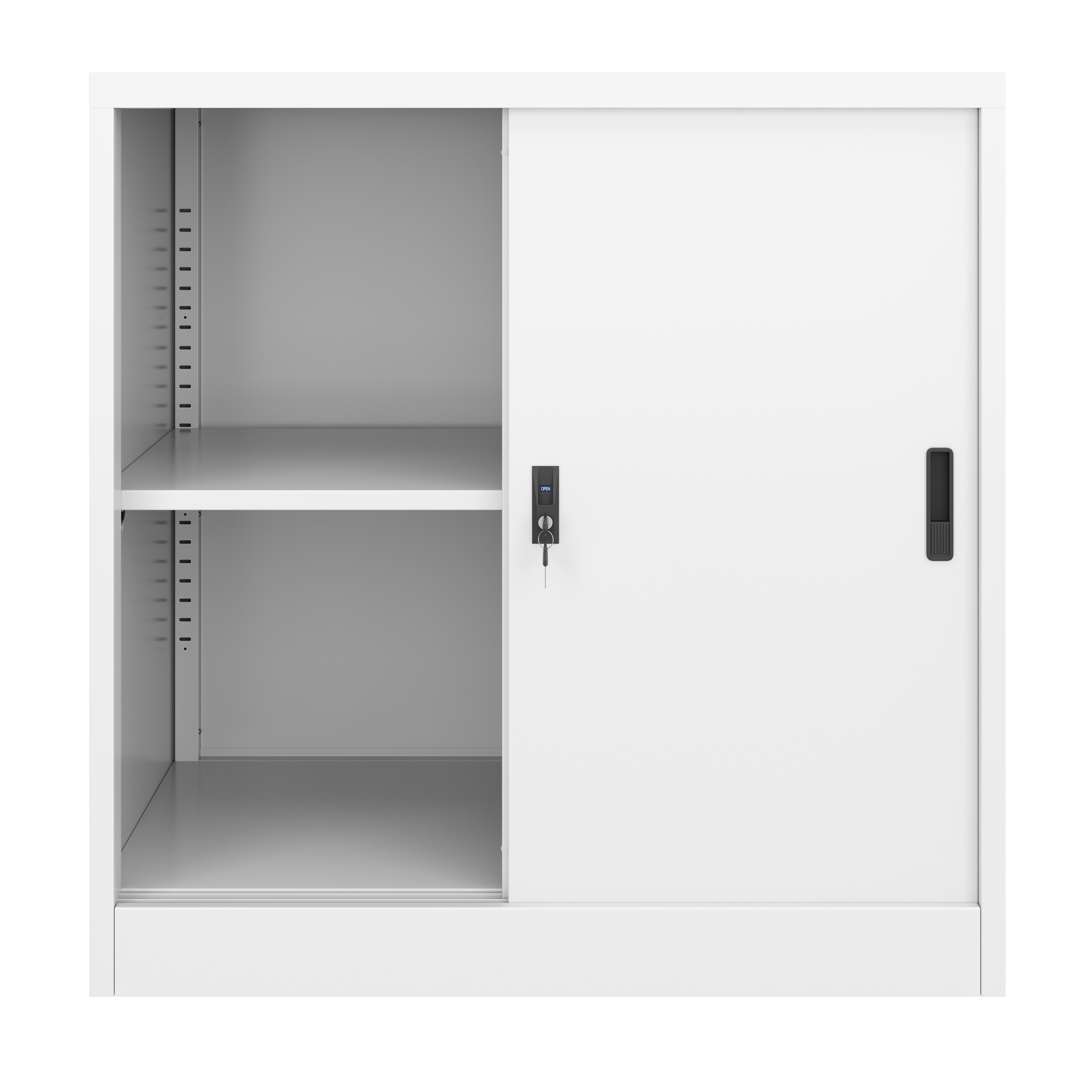 Aktenschrank mit 2 Schiebetüren 90 x 90 cm weiss