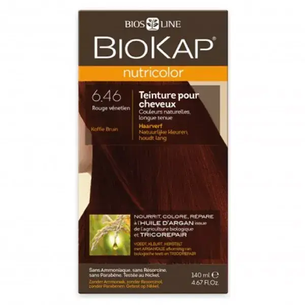 Biokap Nutricolor Tinta para Cabelo 6.46 Vermelho Veneziano 140ml