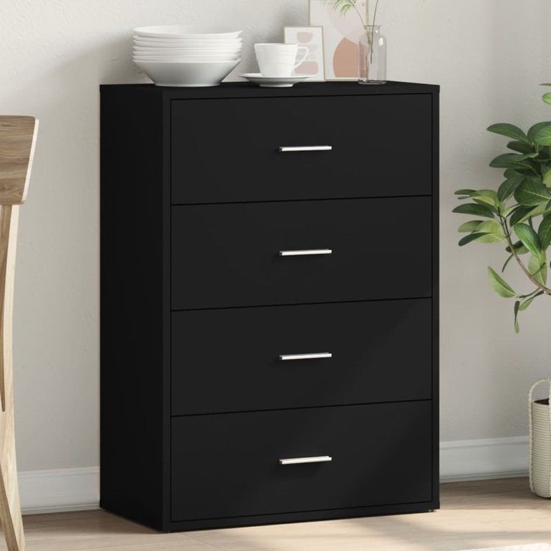vidaXL - Dressoir - Zwart - Bewerkte Hout