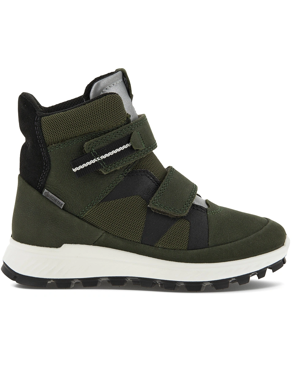 Leder-Klettstiefel EXOSTRKids/JUNIORS gefüttert in deep forest