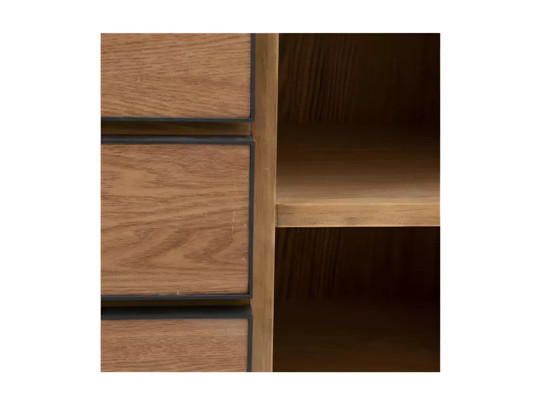 Vaisselier 1 porte 3 tiroirs Bois/Métal - KIPSE