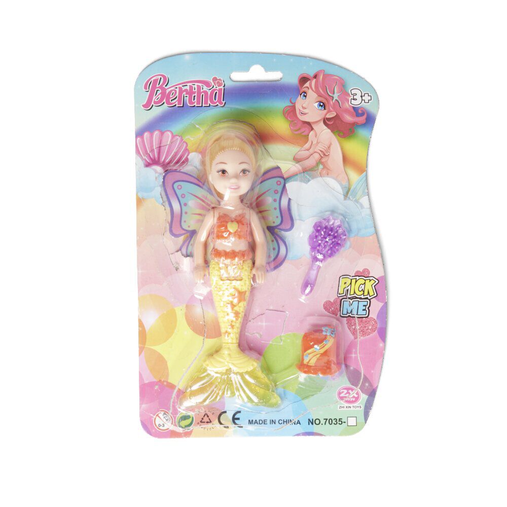 Jouet poupée sirène avec 2 accessoires