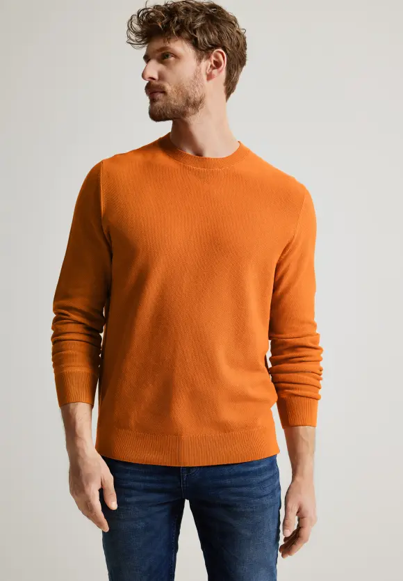 Pullover mit feiner Struktur - pumpkin orange