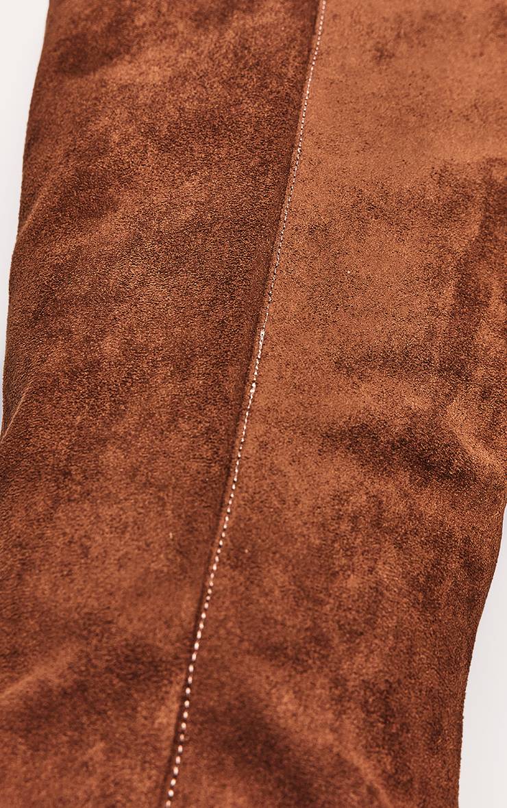 Marron Botte Haute À Talon Bobine En Synthétique