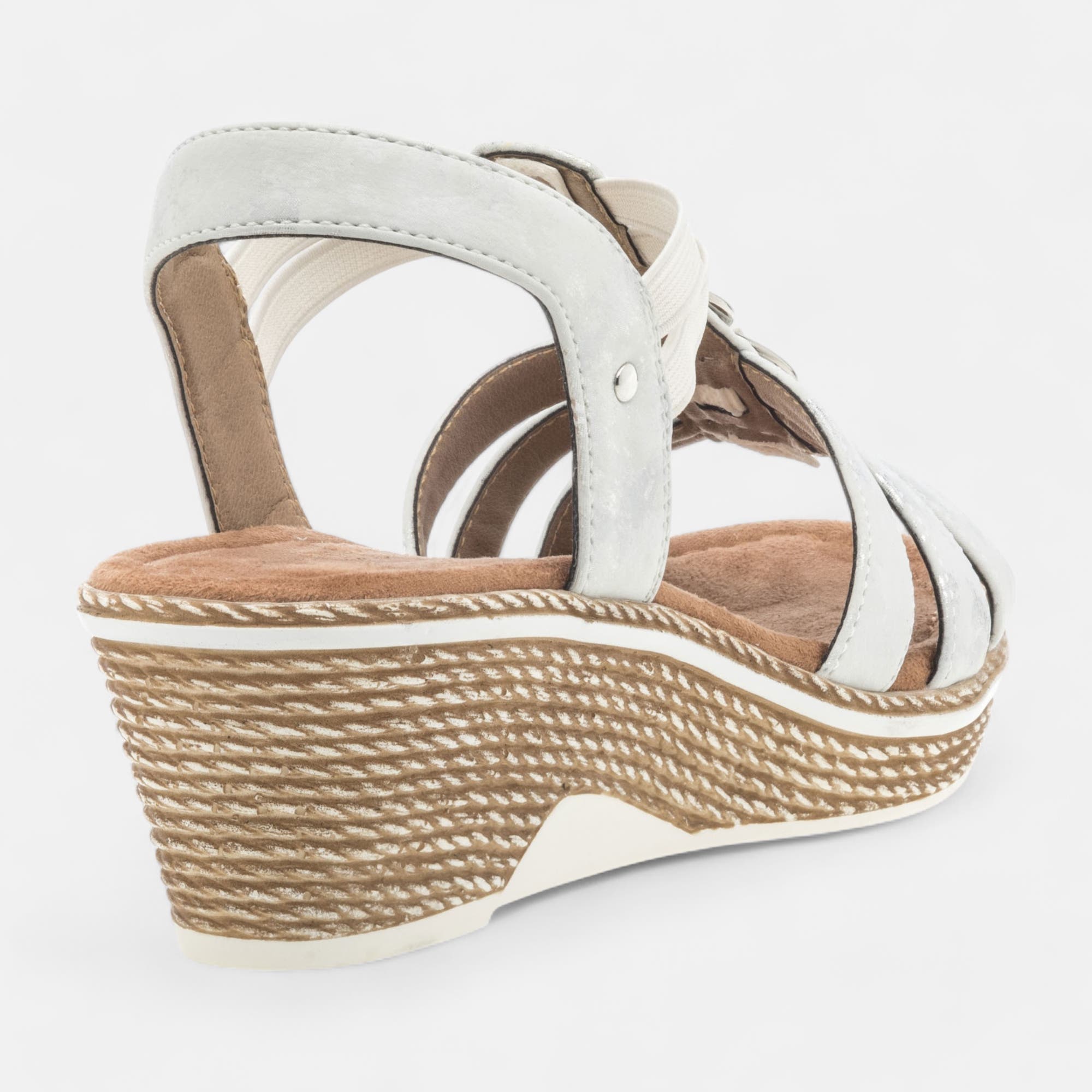 Sandales à talon compensé Femme blanc
