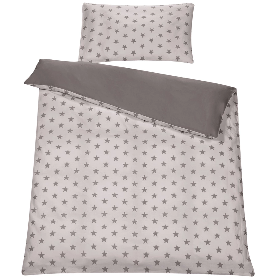 Schardt Komplettbett Classic White Big Stars grau 70 cm x 140 cm
