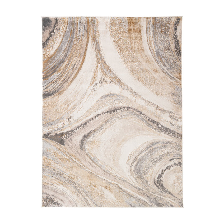 Marmer vloerkleed - Leonore Noce Creme/Bruin