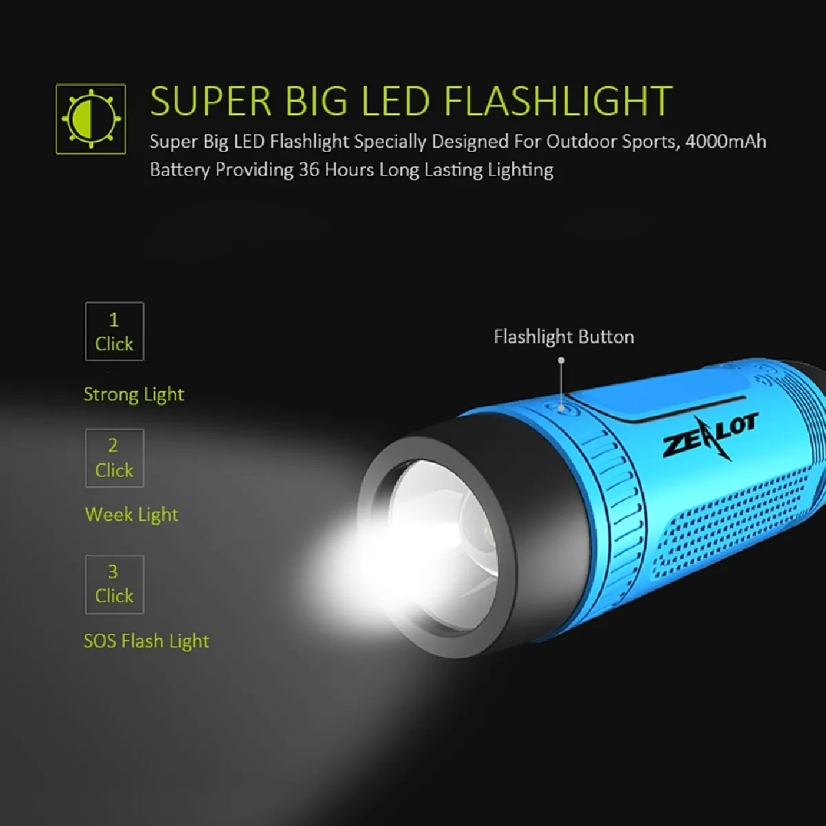 Universal Haut-parleur Bluetooth colonne - 4000mAh
