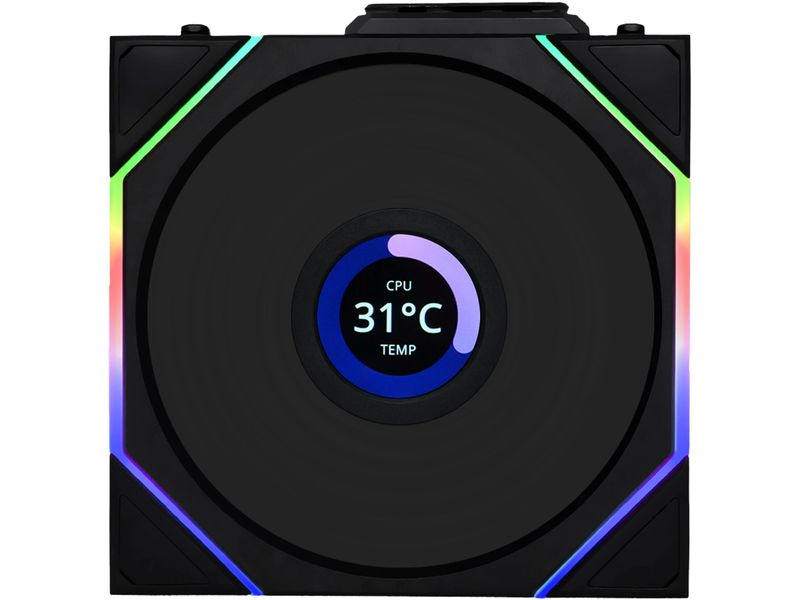 Lian Li PC-Lüfter Uni Fan TL LCD Reverse Blade Schwarz 120 mm RGB LCD Lüfter