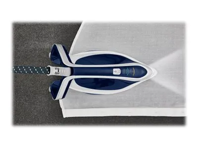 Tefal Pro Express Vision GV9812E0 - Dampstrygejern med automatisk afbrydelse - såleplade: Durilium AirGlide Autoclean - 3000 W - kjoleblå/hvid