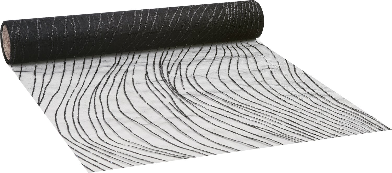 Vivant tafelloper Flow zwart 300 x 28 cm