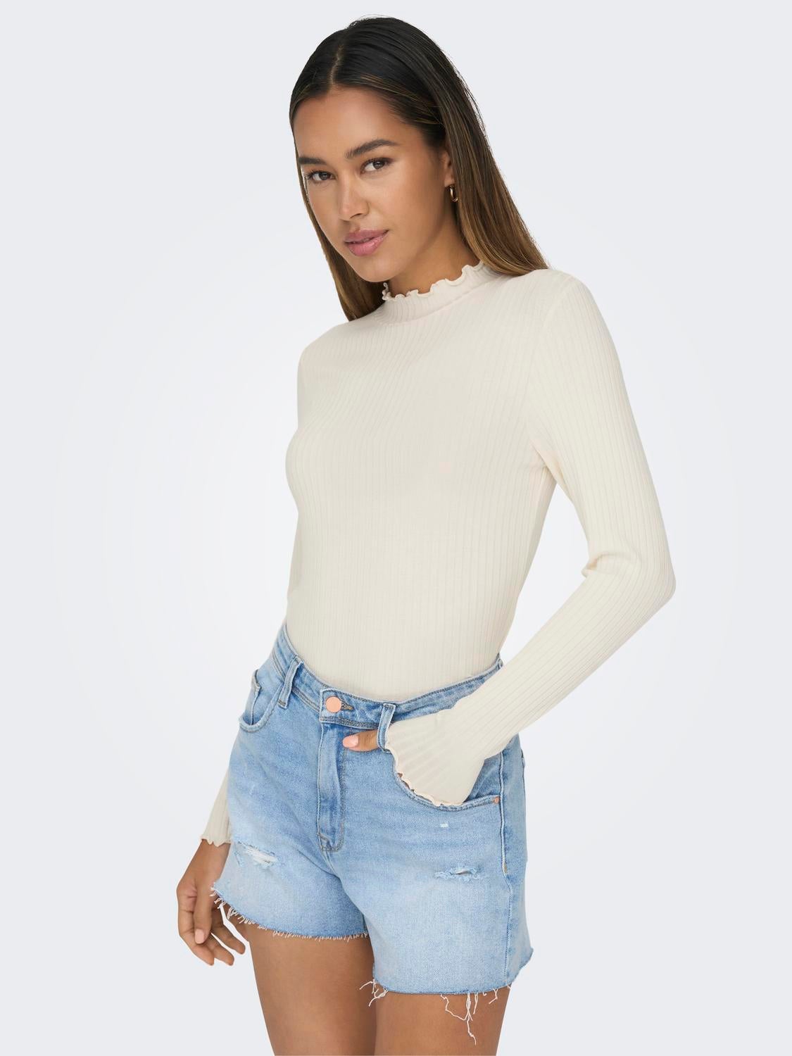 JDYFRANSISKA Top Whitecap Gray