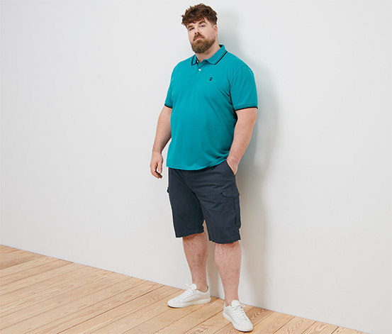 Piqué-Poloshirt, aqua