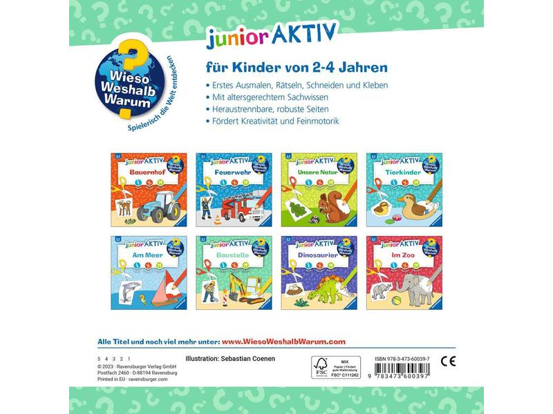 Ravensburger Kinder-Sachbuch WWW junior AKTIV: Baustelle Erstes Ausmalen, Rätseln, Schneiden und Kleben