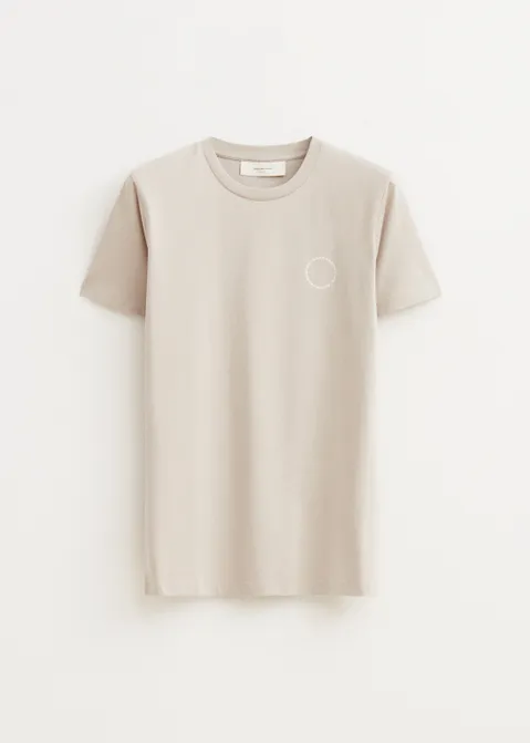 T-shirt met print merk bruin (TAUPE)