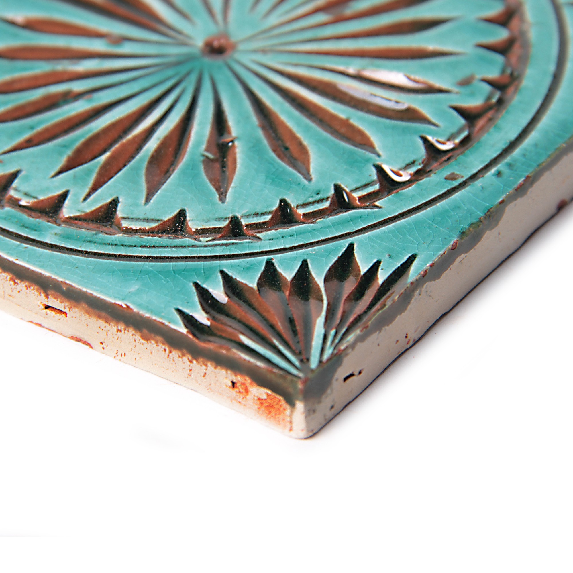 Fliese 'Rond turquoise', türkis, L 10 cm, B 10 cm, H 1 cm von fischer's lagerhaus