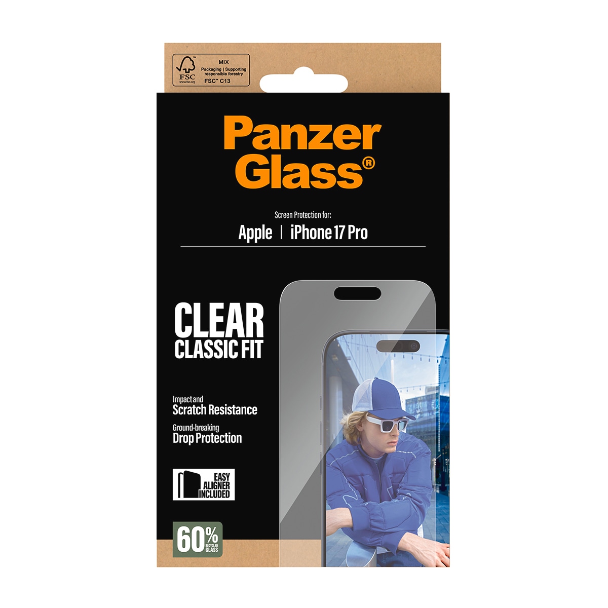 CARE by PanzerGlass Displayschutzglas »Classic Fit Screen Protector« für Apple iPhone 17 Pro Displayschutzfolie, Schutzfolie, Bildschirmschutz, kratz- & stossfest