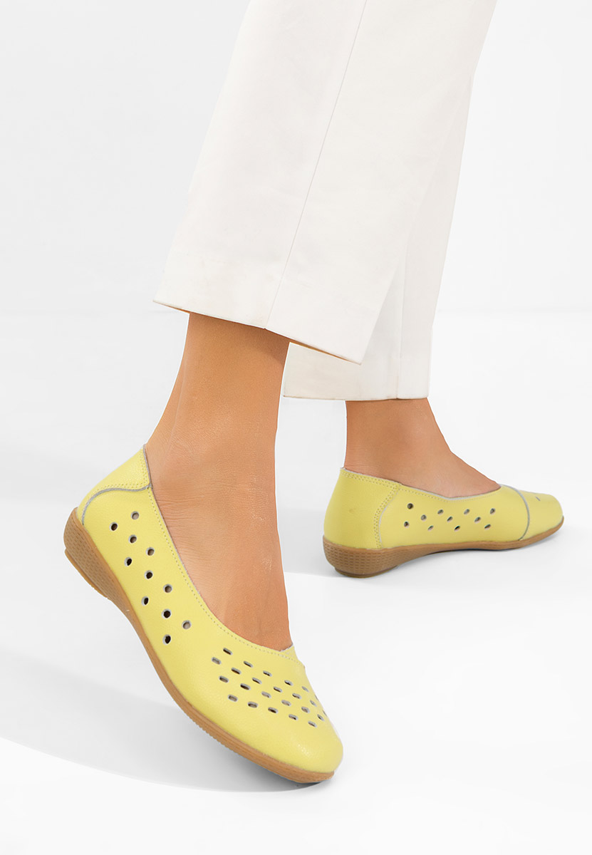 Ballerines en cuir jaunes Andeia