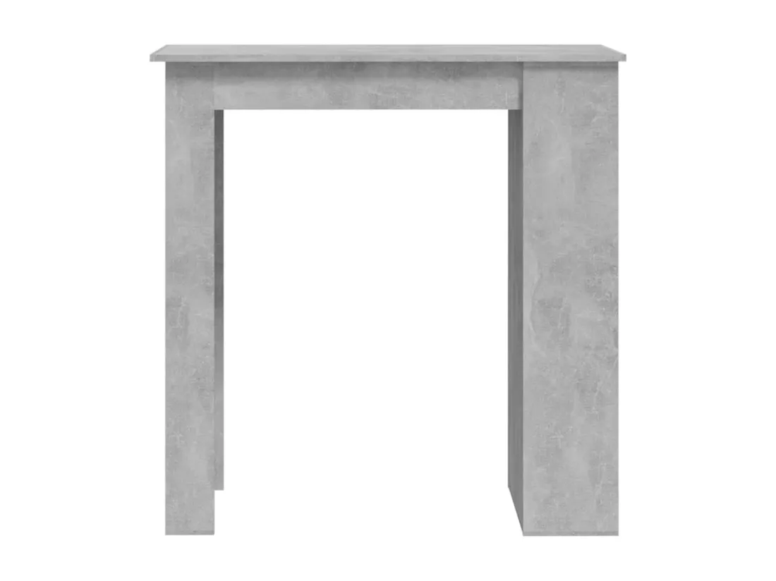 Table de bar à étagère de rangement Gris béton 102x50x103,5 cm