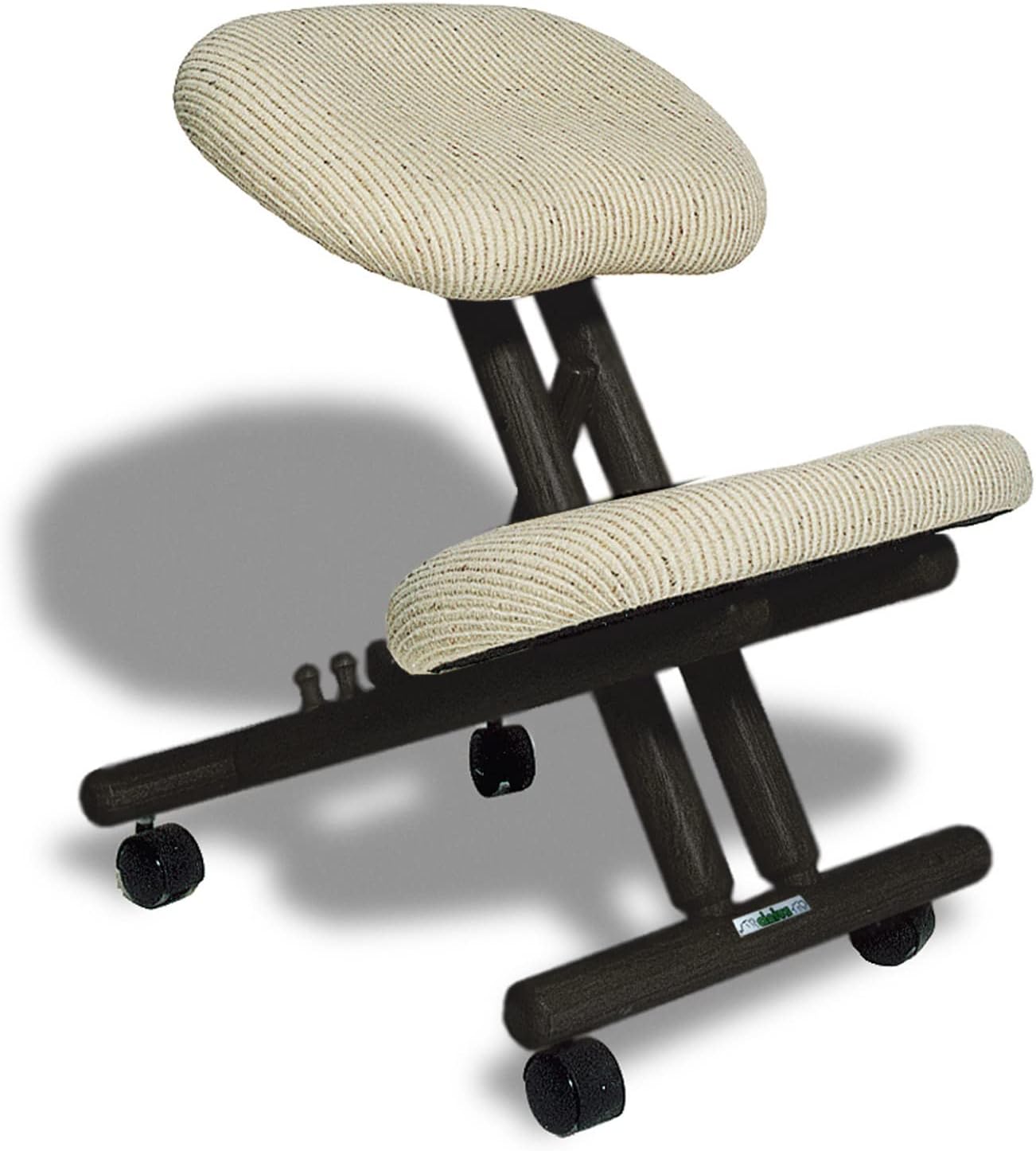 cinius Ergonomischer Stuhl Orthopädischer Kniestuhl Computerstuhl Kniehocker Stoff Schwarz/Natural Farbe