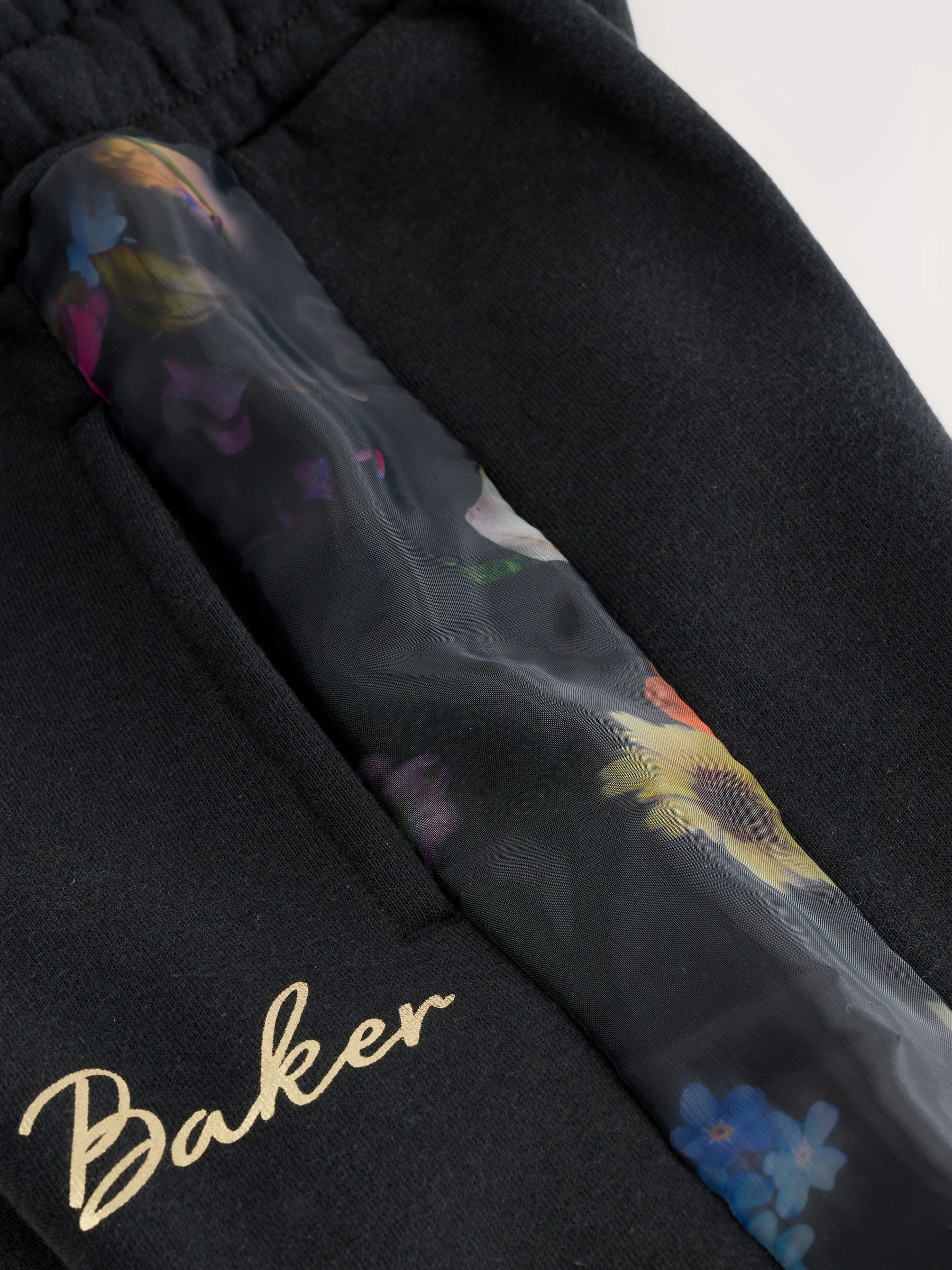 Zwart - Baker by Ted Baker Organza Sweatshirt met Bloemenprint & Joggingbroek Set van 2 Stuks