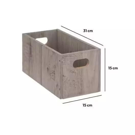 Boite de rangement (15 x 31 x 15 cm) Mano Grise