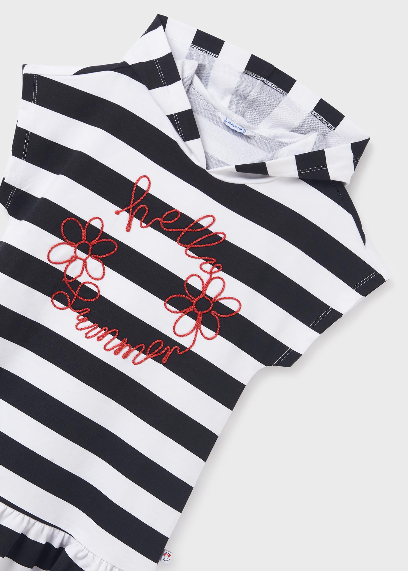 Vestido com capuz estampado para meninas