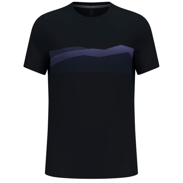 T-shirt running ODLO F-DRY RIDGELINE T-SHIRT CREW NECK S/S BLACK/AFTERPARTY