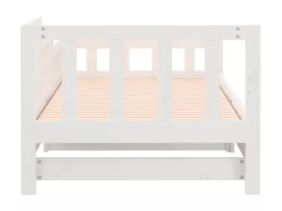 Lit coulissant Blanc 2x(90x190) cm Bois de pin massif